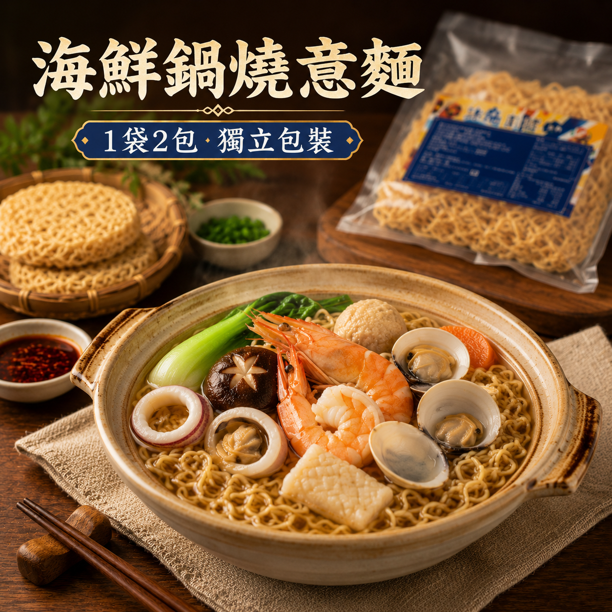 海鮮鍋燒意麵 132g/袋 36袋/箱
