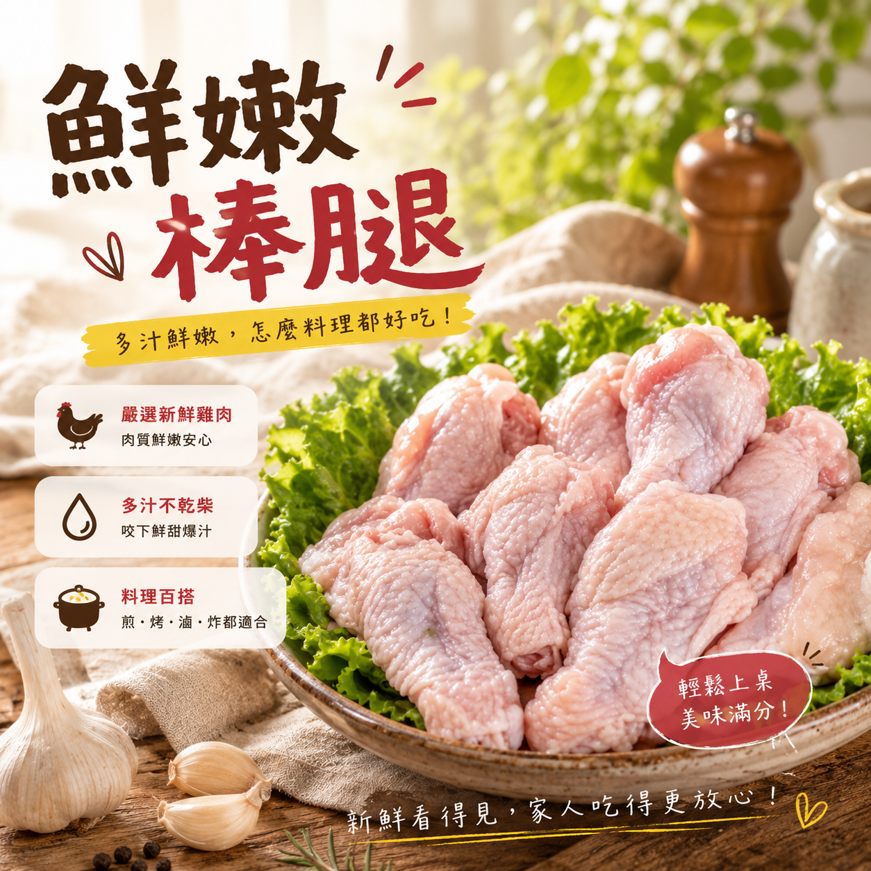 鮮嫩棒腿 18kg/件 （共五種規格）