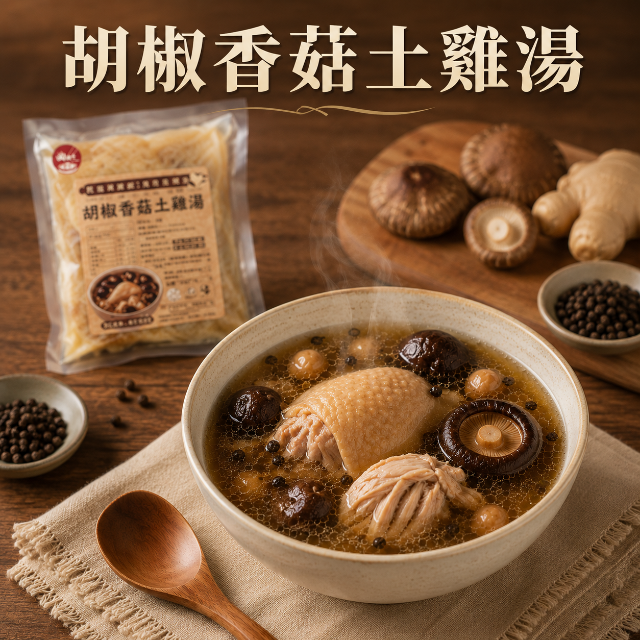 胡椒香菇土雞湯 700g/包 30包/箱
