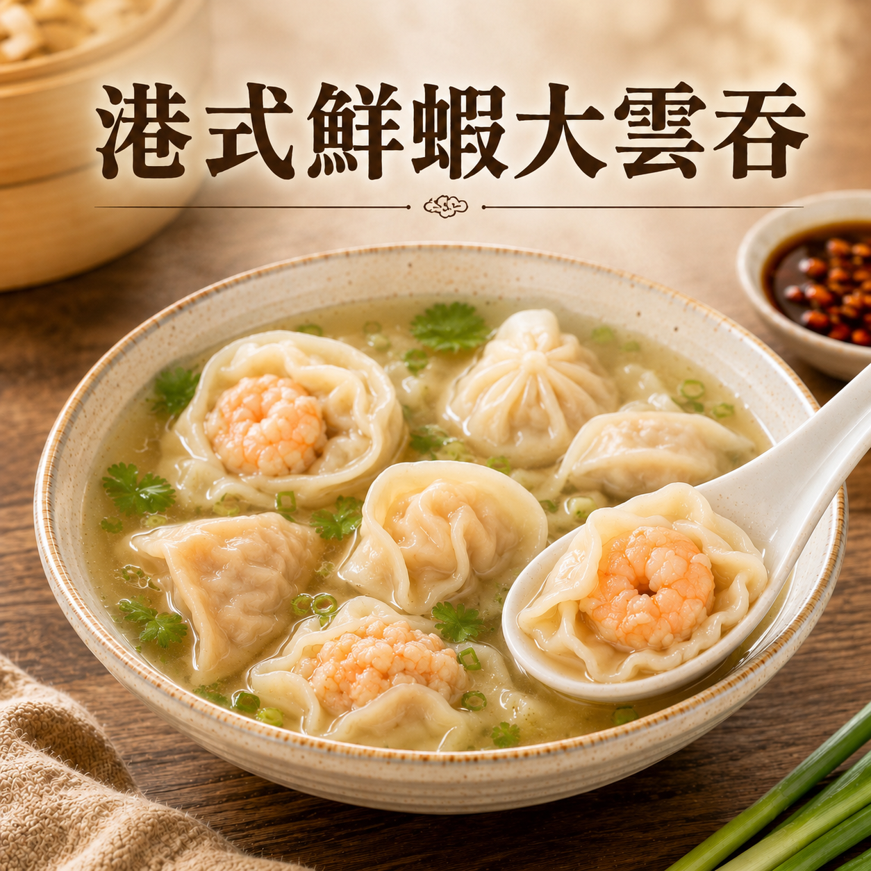 港式鮮蝦大雲吞20入（400g/盆） 32盒/箱