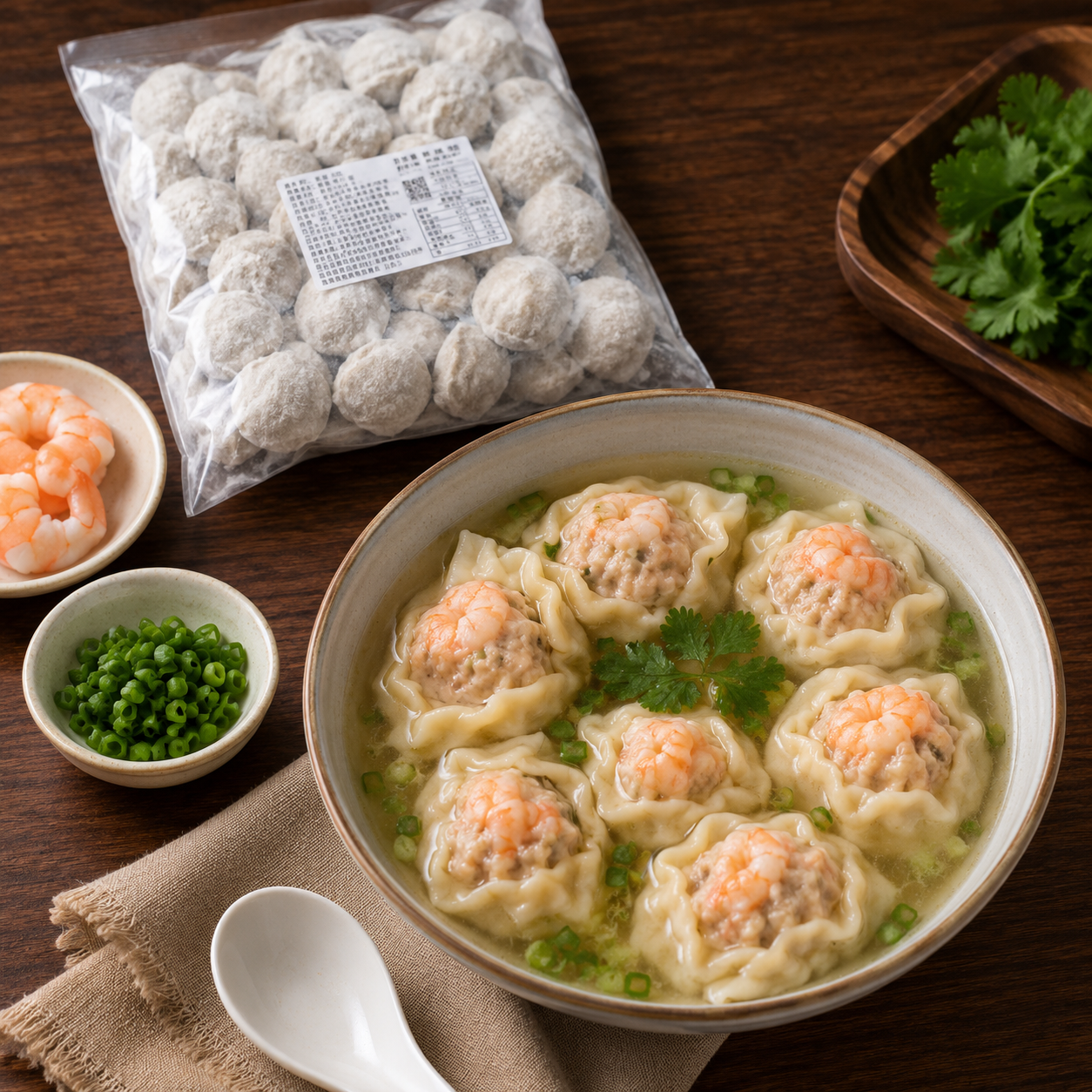鮮蝦雲吞（雞肉加豬肉）50顆（900g/包）15包/箱 圖片 3