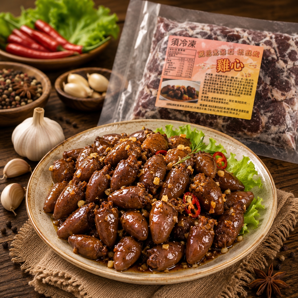 焦糖蒜香奶油風味雞心500g/包 36包/箱 image 3