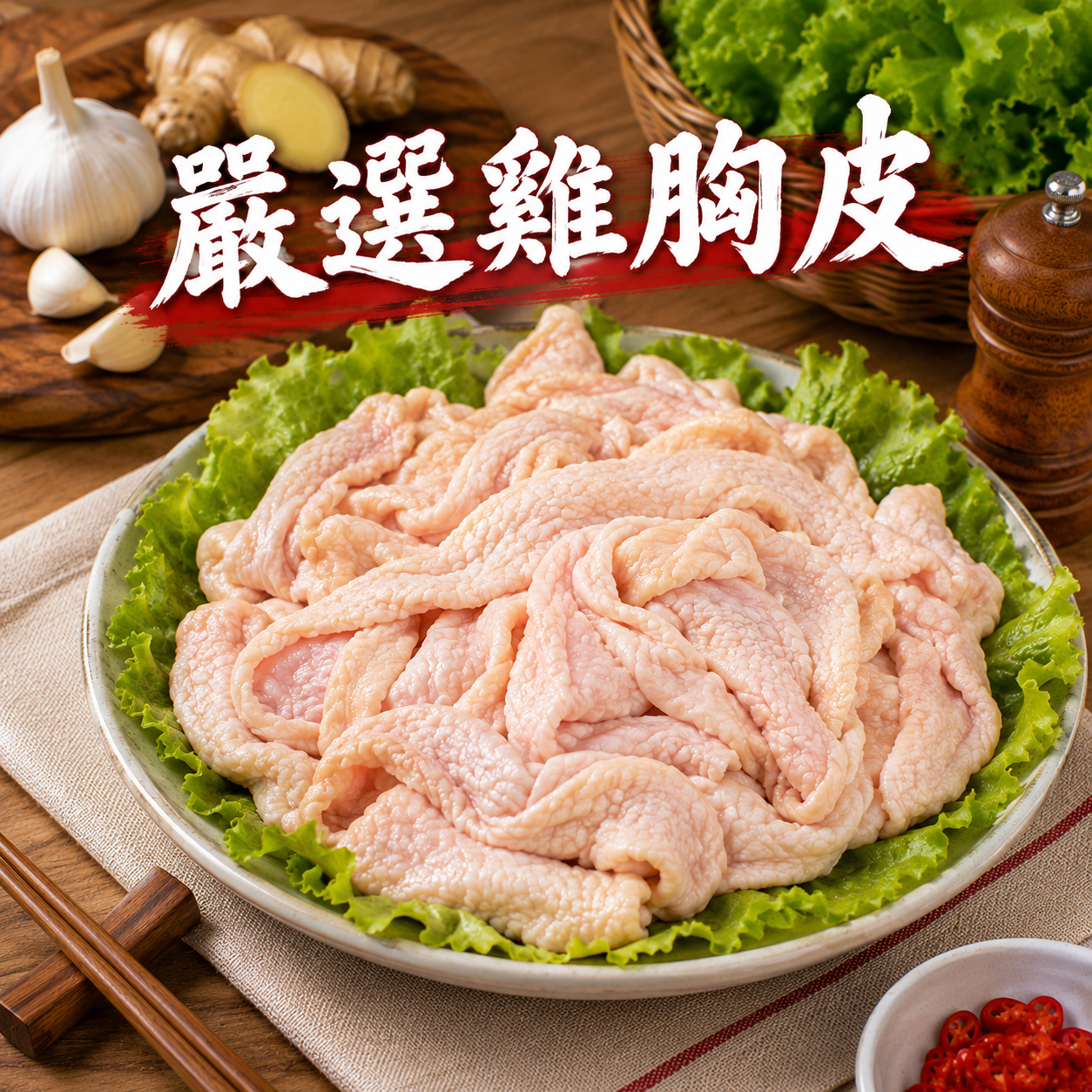嚴選雞胸皮 18kg/件