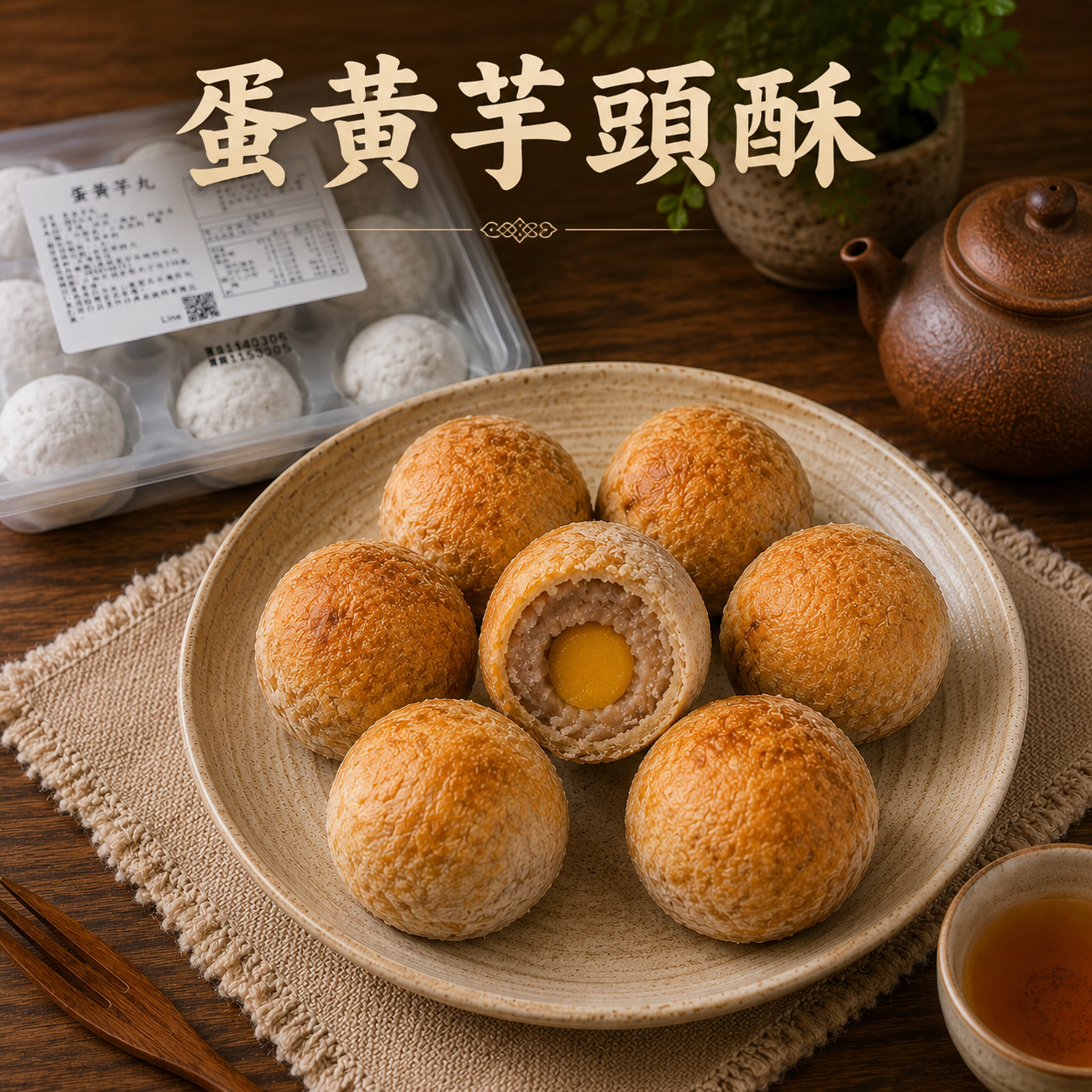 蛋黃芋頭酥10顆（300g/盒）30盒/箱