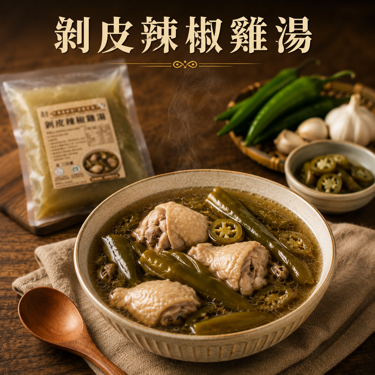 剝皮辣椒士雞湯 700g/包 30包/箱